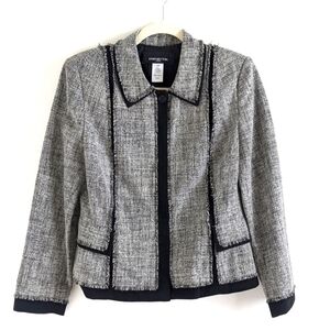 JONES NY Grey Tweed Raw Hem Suit Jacket 10P
